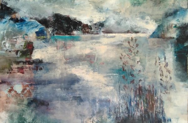 Abstract New Zealand Landscape painting by Jan Byres