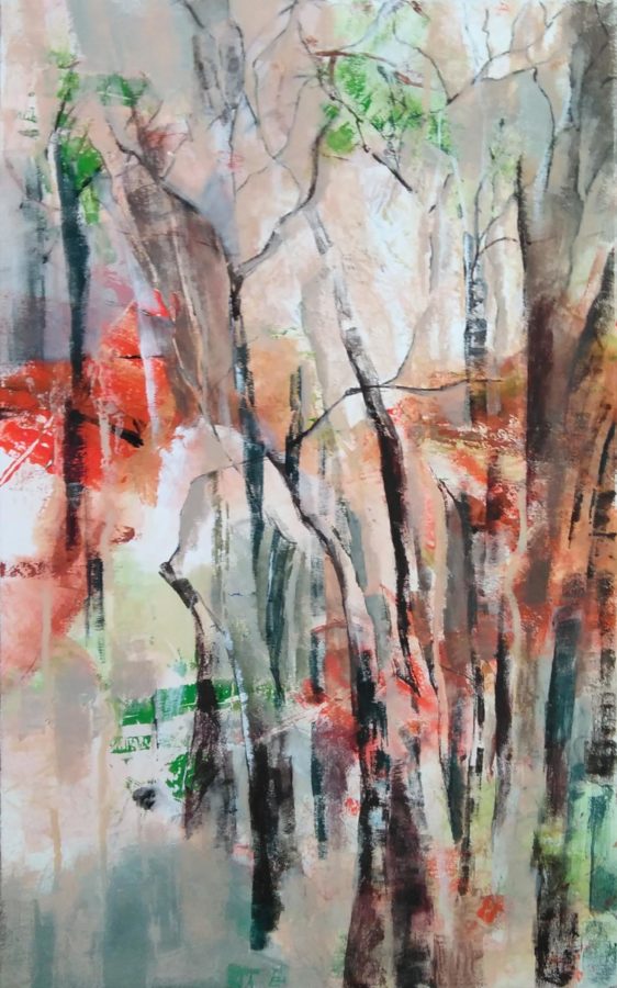 Abstract New Zealand Landscape painting by Jan Byres