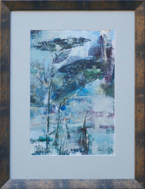 Tree. Rotokura - Cable Bay - abstract landscape painting by Jan Byers